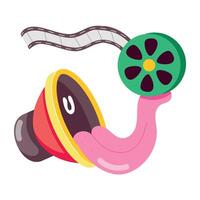 WebA comic style sticker of movie sound vector