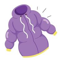 A flat style sticker of winter jacket vector
