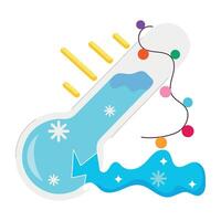 A flat style sticker of freezing temperature vector