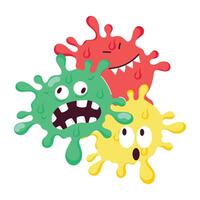 WebGraffiti street art of funny virus emojis vector