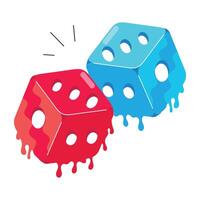 WebGraffiti sticker of a melting dice vector