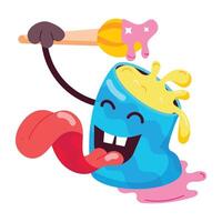 WebvA comic style mascot of paint bucket with funny expression vector