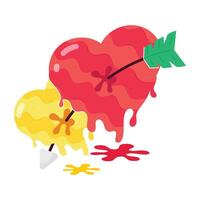 WebGraffiti sticker of bleeding pierced heart vector