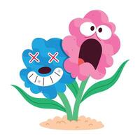 WebCartoon style sticker of crazy smileys with funny expressions vector