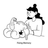 Hand drawn mini illustration of fixing memory vector