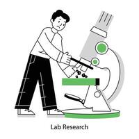 WebModern line style mini illustration of lab research vector