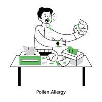 WebA line style mini illustration of pollen allergy vector