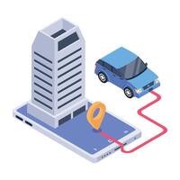 Trendy isometric icon of cab location vector
