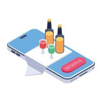 A captivating dinner reservation isometric icon vector