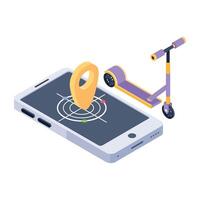 WebReady to use isometric icon of ride tracking vector
