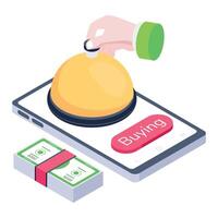 WebCheck out isometric icon of online order vector