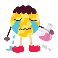 WebA sad emoji style sticker of fragile delivery vector