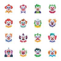 Basic RGBBundle of Evil Face Flat Vectors