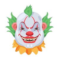 Basic RGBA flat of spooky clown smile vector