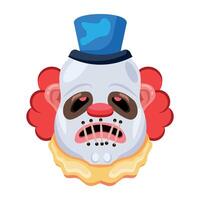 Basic RGBSpooky clown with mouth stitches, flat style icon vector