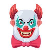 Basic RGBA flat of spooky buffoon face laughing vector