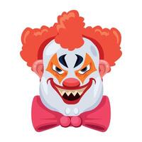 Basic RGBA flat showing clown evil face vector