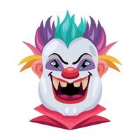 Basic A flat style icon of spooky joker laughing RGB vector