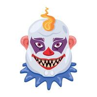 Basic RSmiling clown mask icon in flat style GB vector