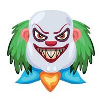 Basic RGBClown evil character with spooky expressions, flat icon vector
