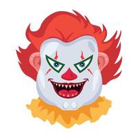 Basic RGBFlat style of buffoon face with creepy laugh vector