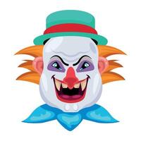 Basic RGBA flat icon of circus monster laughing vector