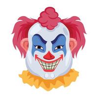 Basic RGBA flat style mascot of spooky clown vector