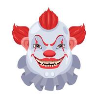 Basic RGBA flat icon of evil buffoon smiling vector