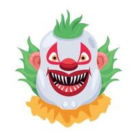 Basic RGBA flat icon of buffoon smile vector