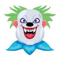 Basic RGBA flat icon of spooky joker with evil smile vector