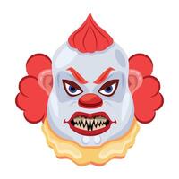 Basic RGBA flat style mascot of spooky buffoon vector