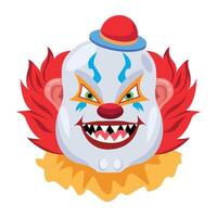 Basic RGBClown evil character icon in flat style vector