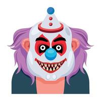 Basic A flat style mascot of clown smile RGB vector