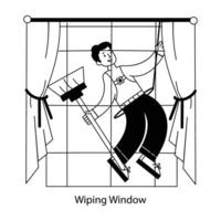 WebWiping window outline mini illustration is up for premium download vector