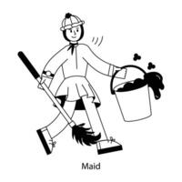 WebGet a glimpse of maid line mini illustration vector