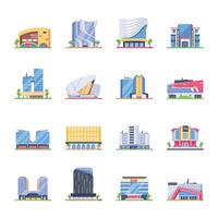 WebTrendy Isometric Icons of Shopping Complexes vector