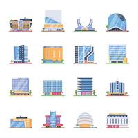 WebCollection of Shopping Centers Isometric Icons vector