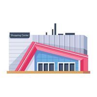 Customizable isometric icon of a shopping center vector