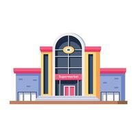 WebReady to use isometric icon of supermarket building vector