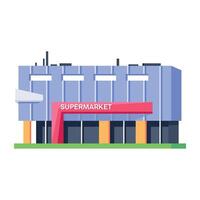 WebReady to use isometric icon of a supermarket vector