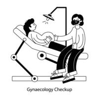 WebA linear mini illustration of gynaecology checkup vector