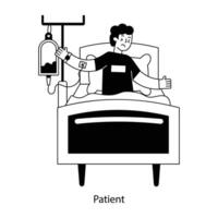 WebA line style mini illustration of patient vector
