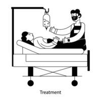 WebReady to use line style mini illustration of treatment vector