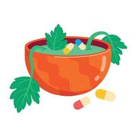 WebA sticker of botanical medicine in flat style vector