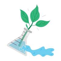 WebBotany lab failed experiment, flat style sticker vector
