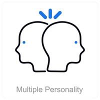Multiple Personality and identity icon concept vector