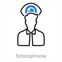Schizophrenia and mental icon concept vector