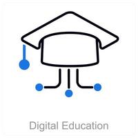 Digital Education and online icon concept vector