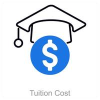 Tuition Cost and tuition icon concept vector