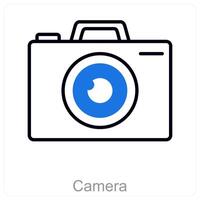 Camera and flash icon concept vector